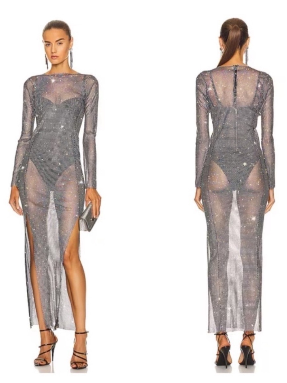 Santa Brands Revolve Diamonds Maxi Dress Black Nwt — image 3 of 8